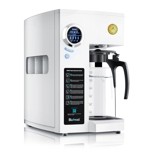 Bluevua RO100ROPOT Countertop Reverse Osmosis Water Filter System | Portable RO Filtration with Remineralization, No Installation, WQA & NSF Certified - ROPOT-UV, 6-Stage RO