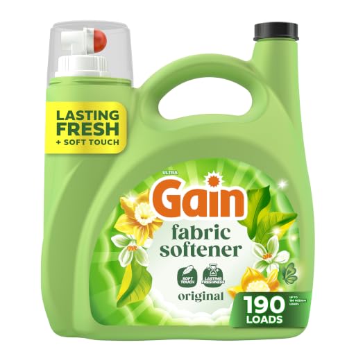 Gain, Liquid Laundry Fabric Softener, Laundry Conditioner, Long Lasting Scent, Softens, Freshness, Helps with Static & Wrinkles, Original Scent, 140 fl oz (Packaging May Vary)