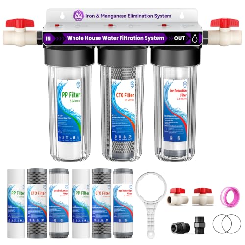 Whole House Water Filter System, 3-Stage Iron & Manganese Removal