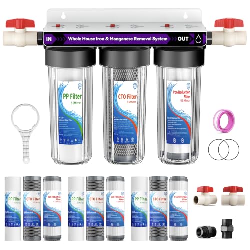 Whole House Water Filter System, 3-Stage Iron & Manganese Removal