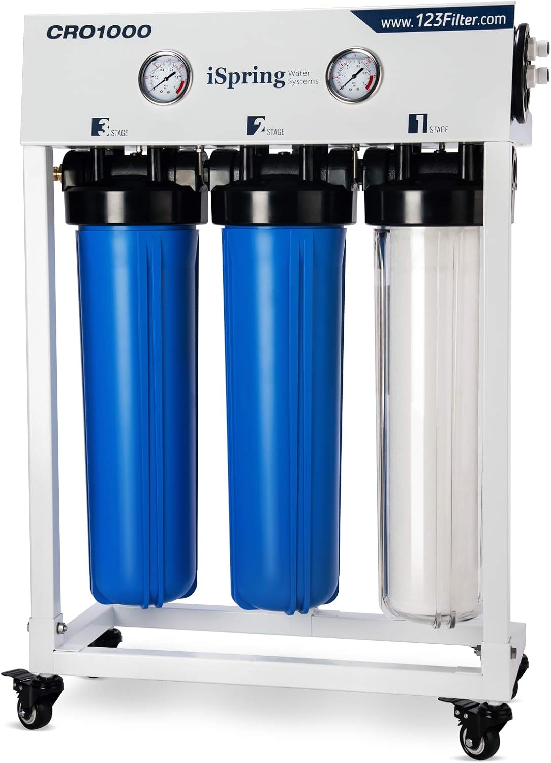 iSpring CRO1000 4-Stage Tankless Commercial Reverse Osmosis Water Filtration System, for House, Restaurant, Small Busines...